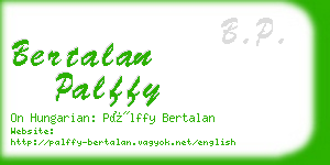 bertalan palffy business card